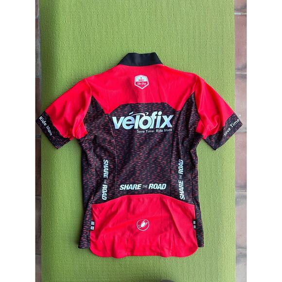 Castelli cycling full zip jersey velofix scorpion red youth boys size small - Picture 2 of 8